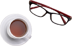 割引イメージ眼鏡・コーヒー